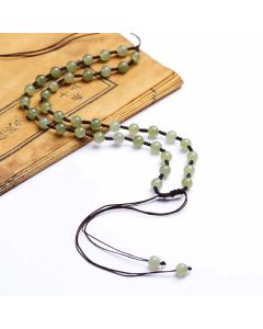 Hetian jade round bead necklace-112